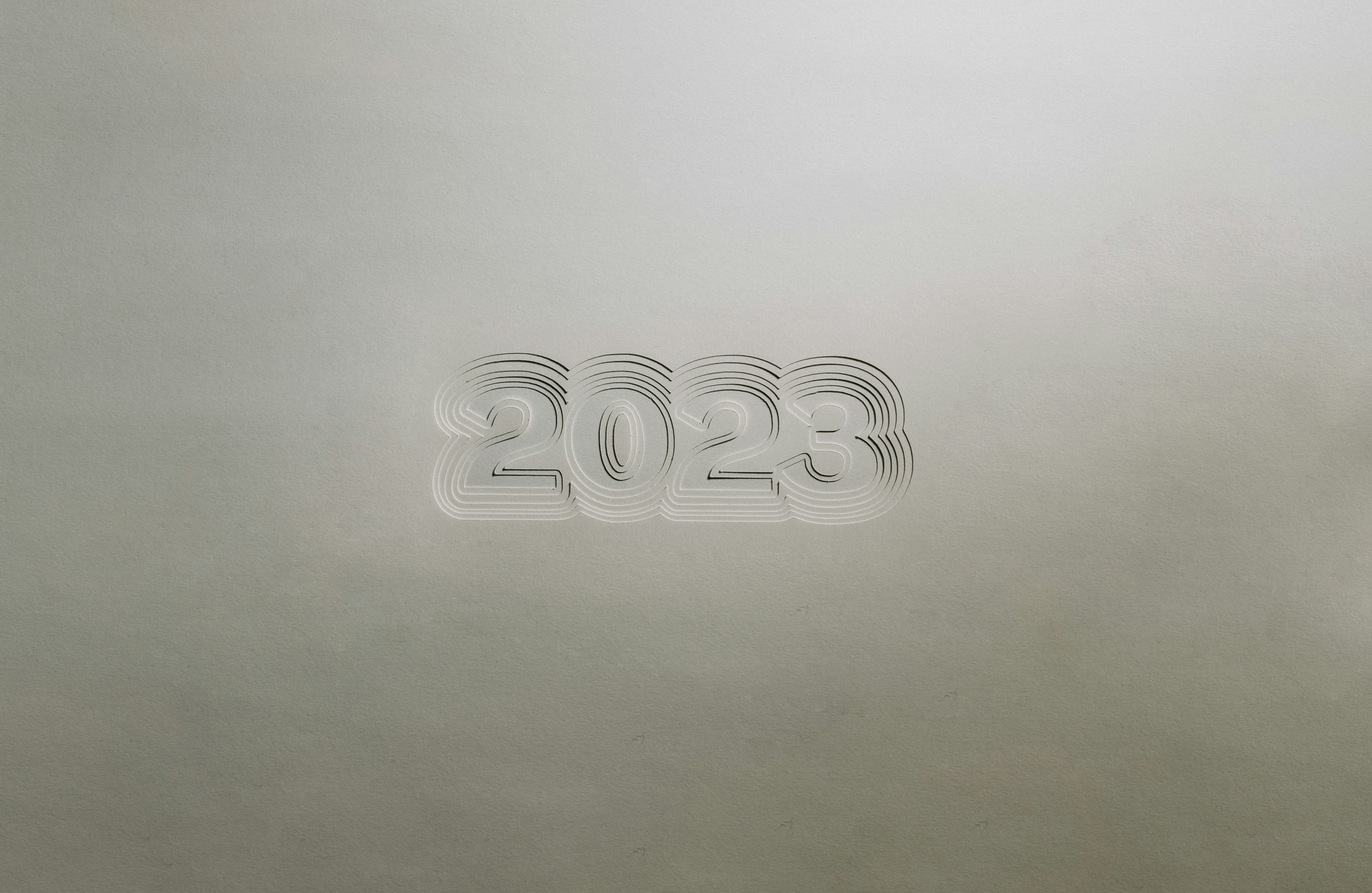 2023 cut out of layers of paper and inverted